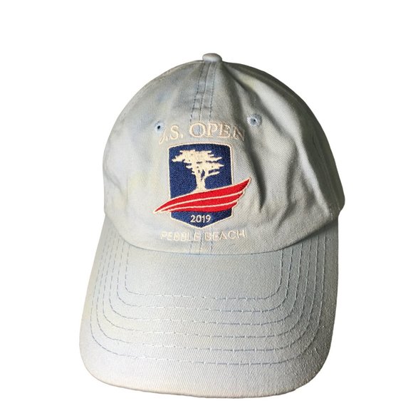 USGA MEMBER U.S. Open 2019 Pebble Beach Blue Red Cap Hat Lid Distressed Used St - Picture 1 of 8